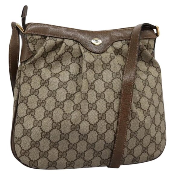 GUCCI GG Supreme Shoulder Bag PVC Beige Gold 72.02.059 Auth fm4459 - Picture 1 of 15